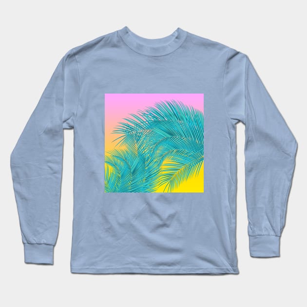 Summer Palm Leaves Long Sleeve T-Shirt by Jirka Svetlik